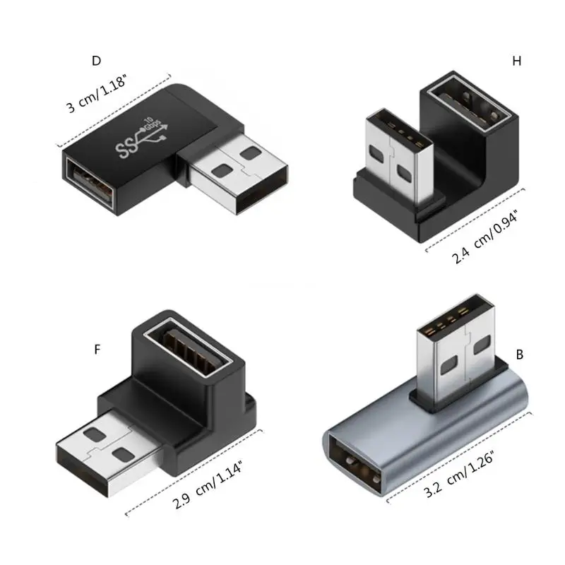 USB-папа-мама, левый угол поворота на 90 градусов, USB3.0, локтевой адаптер «папа-мама», 10 Гбит/с для разъема для ноутбука, ПК,