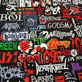 50 יח'\חבילה פאנק רוק מוזיקה לתפירה גיהוץ על תיקוני מכתב רקמת תיקון לבגדים להקת אפליקציות תפירת מעיל ג'ינס 10 best sales לתפור על טלאי - №3