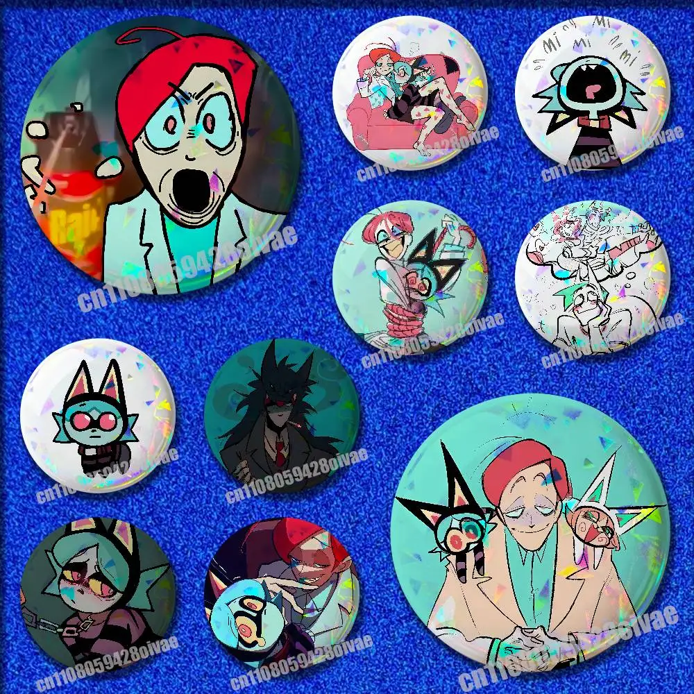 P-PSYCHO CUTIES Badge For 58mm 32mm 25mm Round Pin Brooch Insignia Cover Cosplay Ornament