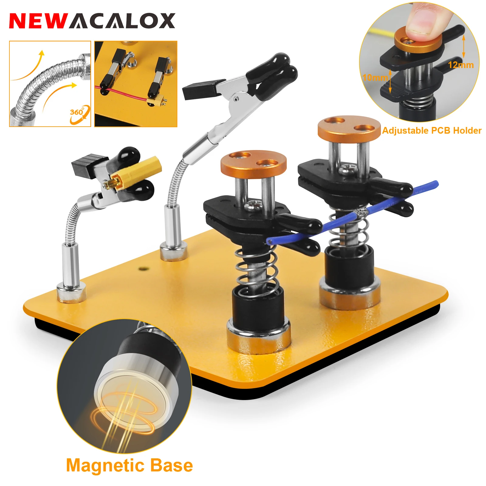 

Magnetic Helping Hands Soldering Station with Adjustable PCB Holder Metal Flexible Arms Third Hand Tool for Electronic Repair