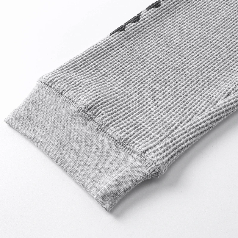 Kaos Streetwear West Coast Choppers Motif Silang Klasik Floral Abu-abu Pria Serbaguna Waffle Huruf Sanskrit West Coast Kaos Panjang