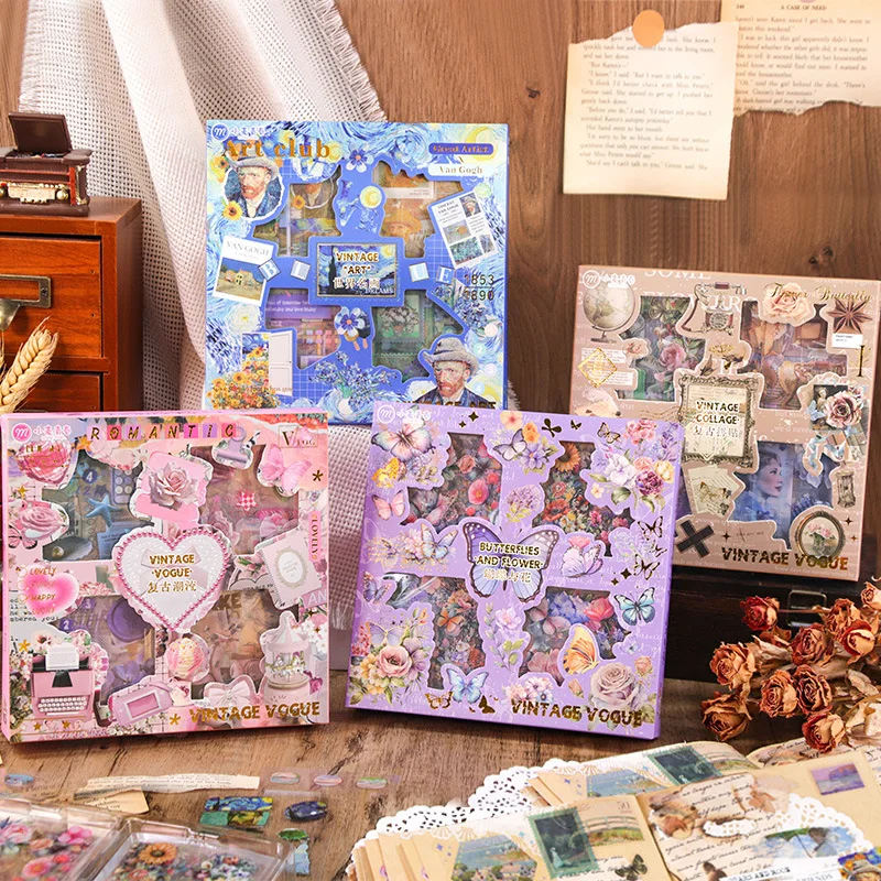 

100 шт., модная ретро-наклейка для домашних животных, подарочная коробка, креативное украшение, сделай сам, мусорный журнал, материал для скрапбукинга, детский праздничный подарок