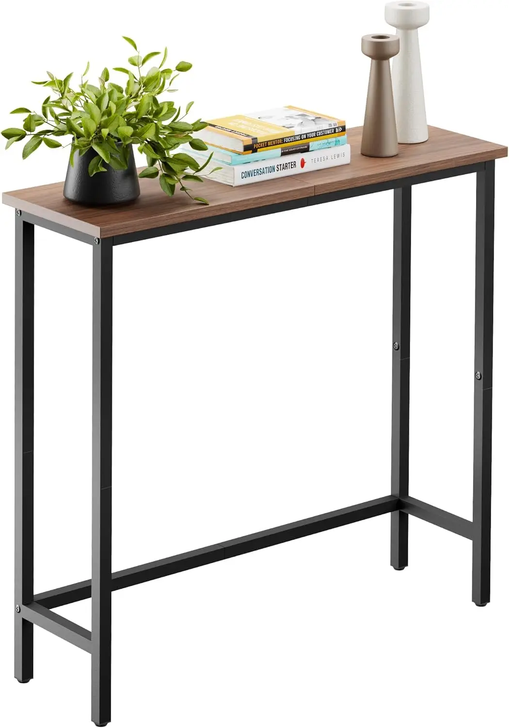 

Narrow Console Table, 29.5"" Slim Entryway Table, Sofa Stand, Hallway Shelf For Hallway, Bedroom, Living Room, Foyer, Walnut