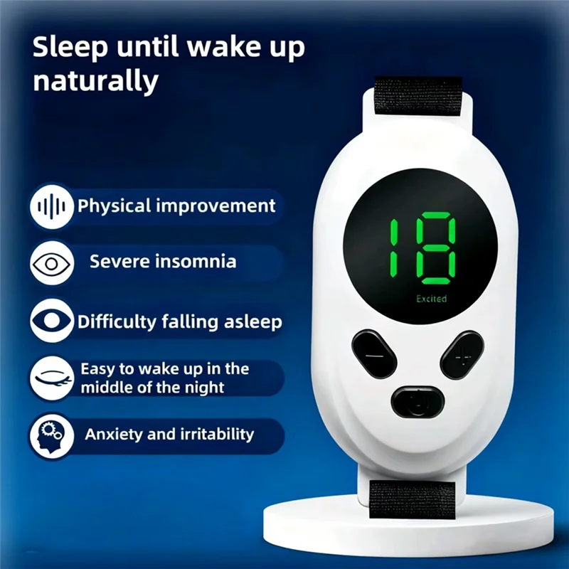 AB43-펄스 자극 최면 스마트 저주파 펄스 미세전류 시계 수면 보조 이완 치료 불면증 완화