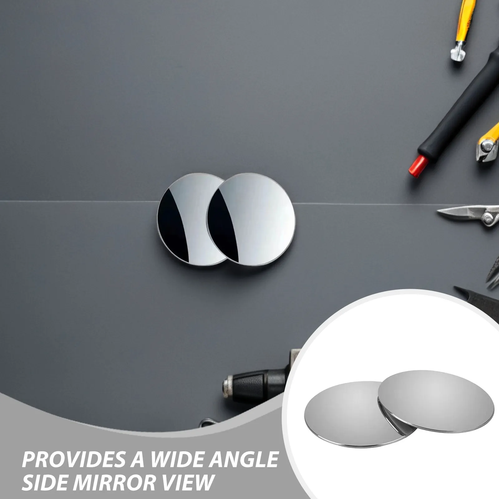 10Set Blind-Spot Mirror Frameless Wide-Angle Convex Car Mirror 360 Rotatable Mini Glass Round Reversing Auxiliary Rearview