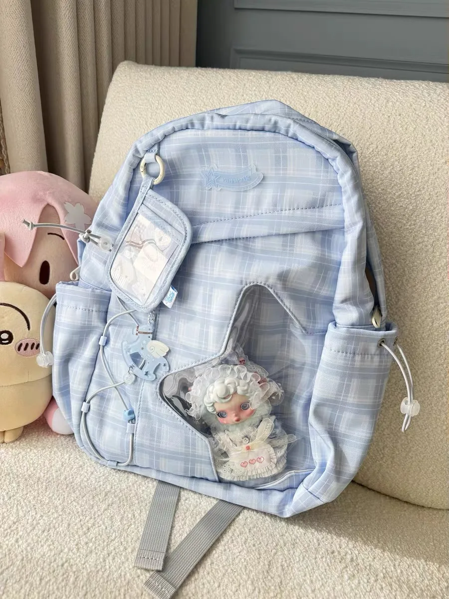 Mochila VANWALK Runaway Star Pain para mujer, mochila escolar para estudiantes de secundaria, bolso de doble hombro, dureza m...