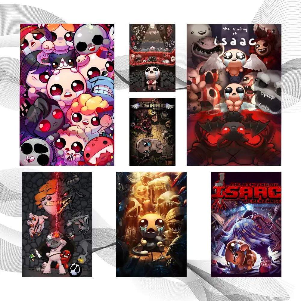 Game T-The Binding Of Isaac Poster Peel And Stick Wall Art Self Adhesive PP Waterproof Wall Decor Living Room Bedroom Gift