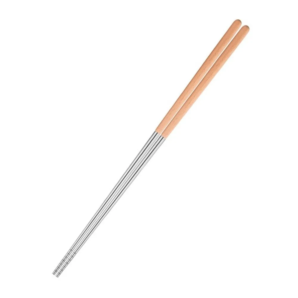 316 Stainless Steel Long Chopsticks Heat Resistant Non-Slip Grip Chinese Chopsticks Easy Clean Reusable Metal Chopstick