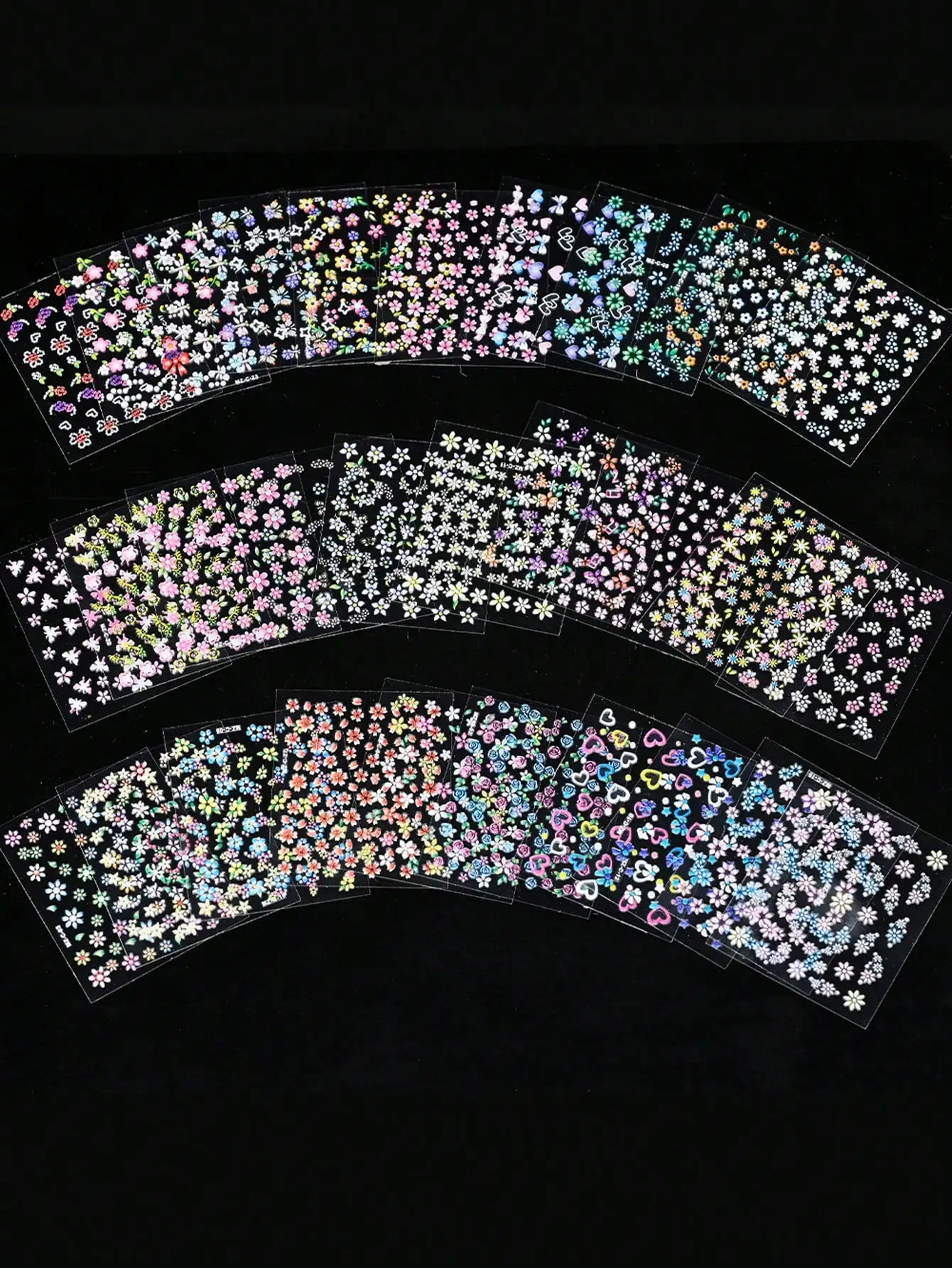 30 Stück weiße Blumen Nagel Kunst Aufkleber، تصميم 3D selfklebendes Nagelaufkleber، holografische petit بلومين Nagel كونست