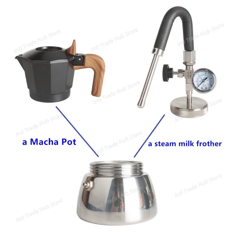 Stainless Steel Small Steam Milk Mixer (double-valve Moka Pot) Steam Milk Mixer Pot