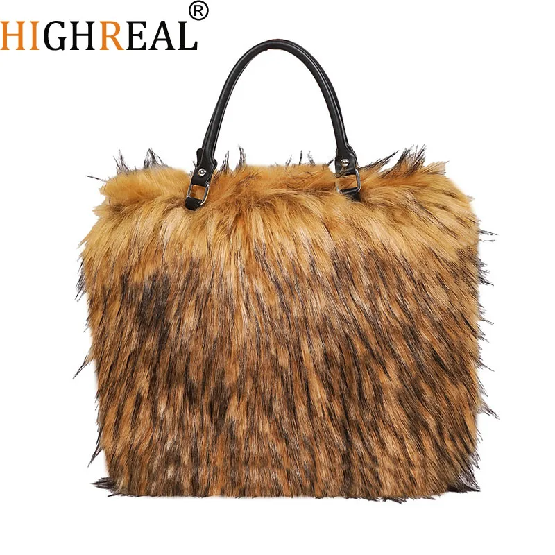 

Large Plush Tote Faux Fur Shoulder Bag Winter Fluffy Women Designer Handbags Warm Soft Crossbody Bags for Women Shopper Purses