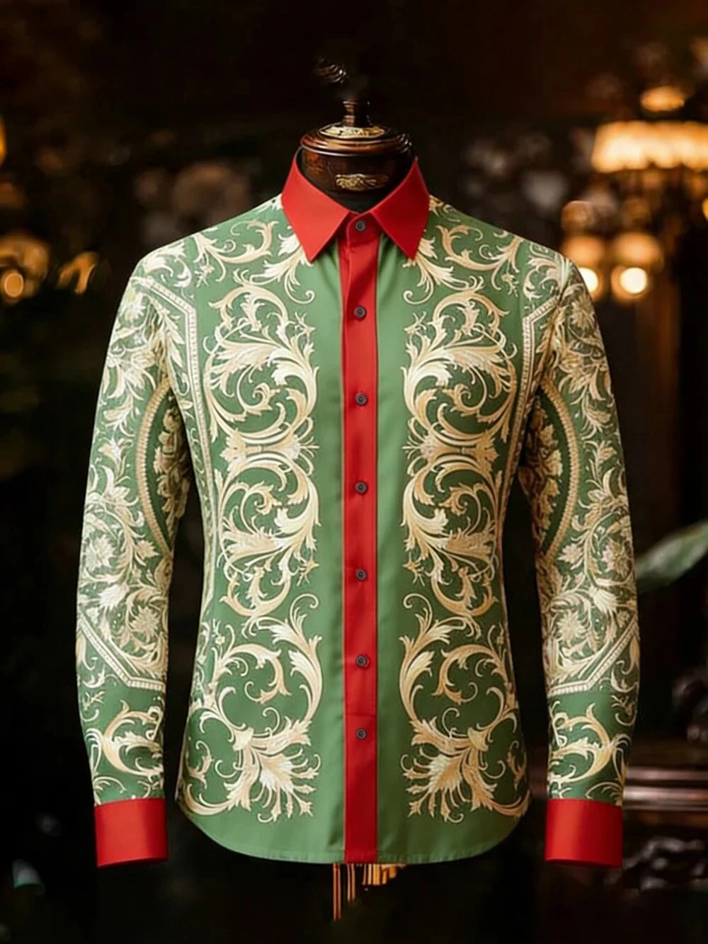 Men's Western Baroque Long Sleeve Shirt Vine Natural High Definition 3D Printed Shirt Hawaiian Vacation Outdoor Men's Clothing