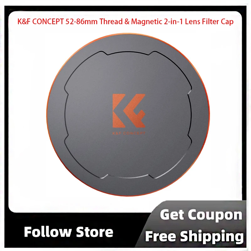 K&F Concept 86Mm Thread & Magnetic 2-In-1 Lens Filter Cap Only Compatible With K&F Magnetic Swap System