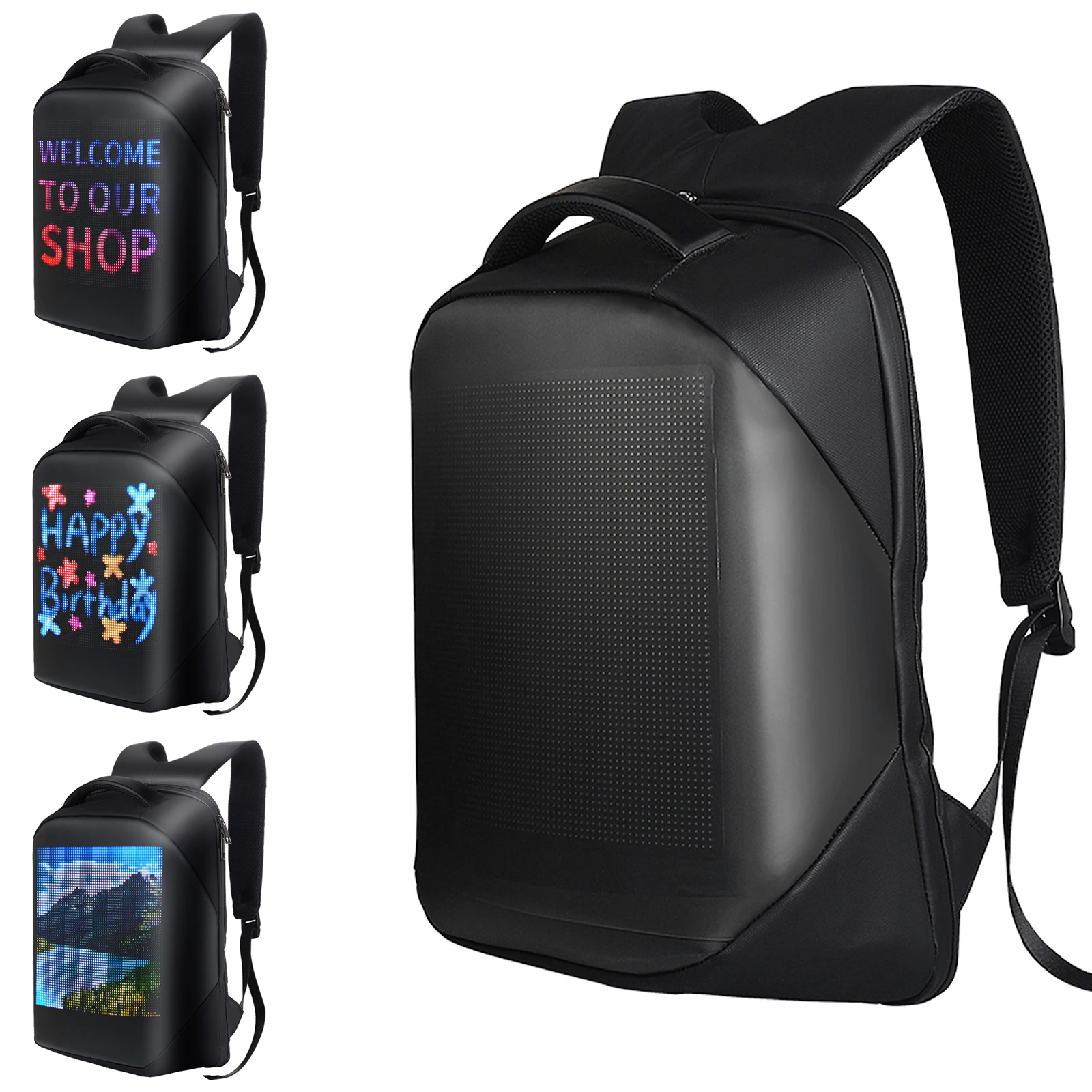 

Full-Color Backpack GPS Advertising LED Backpack with Programmable Digital LED Panel Waterproof LED Bag School Bag