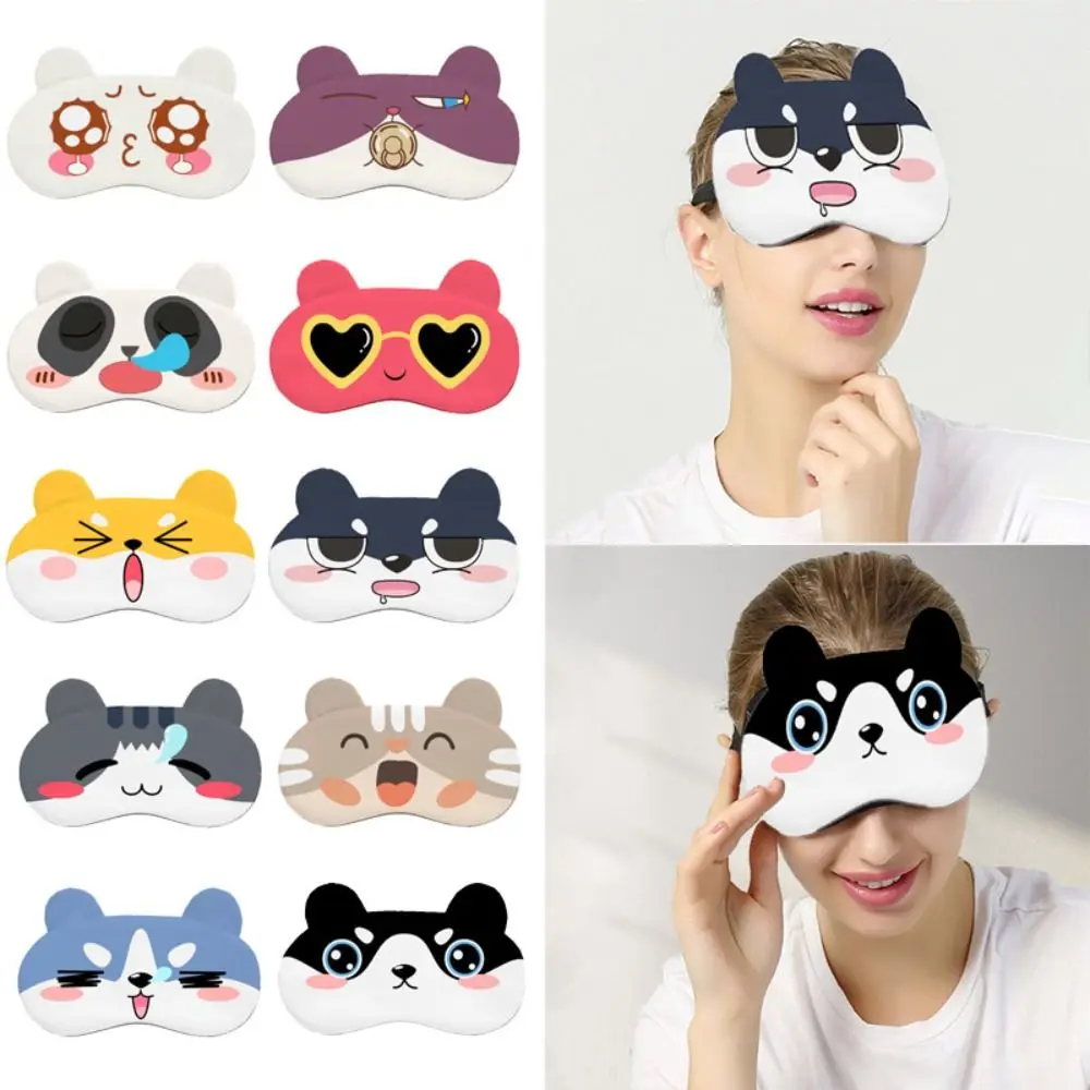 

Gift Cartoon Eyes Plush Eye Mask Breathable Soft Sleeping Eyeshade Animal Ear Comfort Sleeping Eyepatch Nap Travel Supplies