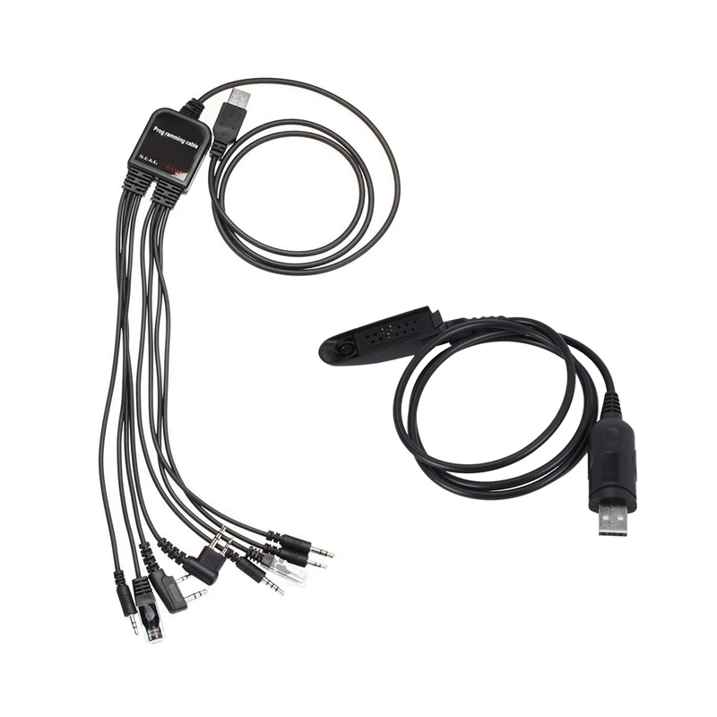 2 Pcs USB Programming Cable for Walkie Talkie for Motorola, A & B