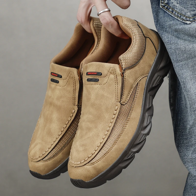 High Quality Sneakers Men，Light Loafers Comfortable Men Casual Slip on Walking Shoes Breathable Business Men Shoes Driving Shoes