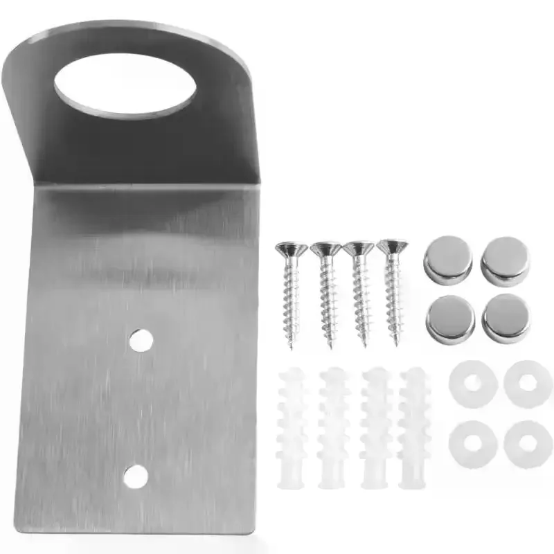 Stainless Steel Wall Mounted Organizer: No Drilling Bathroom Liquid Hand Soap Holder Dispenser Rack