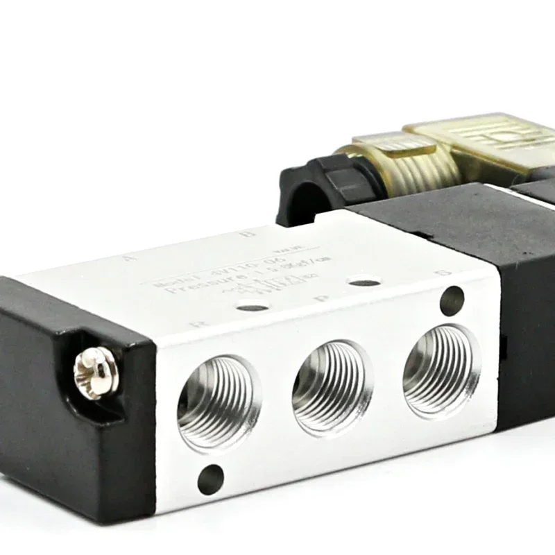 4V110-06 1/8 Bsp Air Solenoid Valve 5 Way Port 2 Position Gas Pneumatic Electric Magnetic Valves DC12V 24V 110 V220V Coil Volt