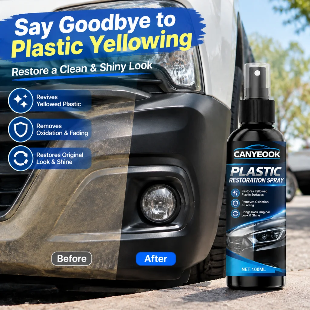 CANYEOOK Plastic Restorer Spray YGB20017 100ml Renews Yellowed Oxidized Plastic for Car Home Appliances Furniture Brighten