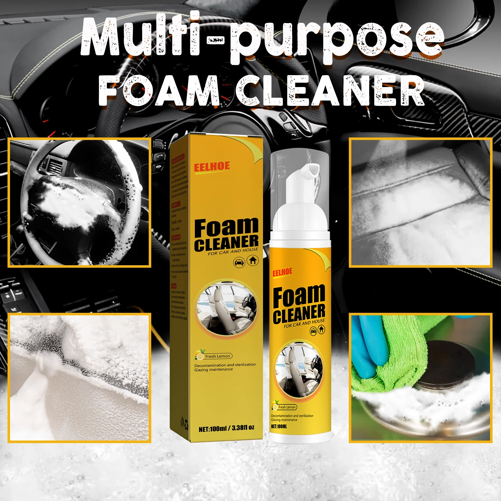 30/100ML Multi-Purpose Foam Cleaner Leather Clean Wash Automoive Car Interior Home Wash Maintenance Surfaces Spray Foam Cleaner