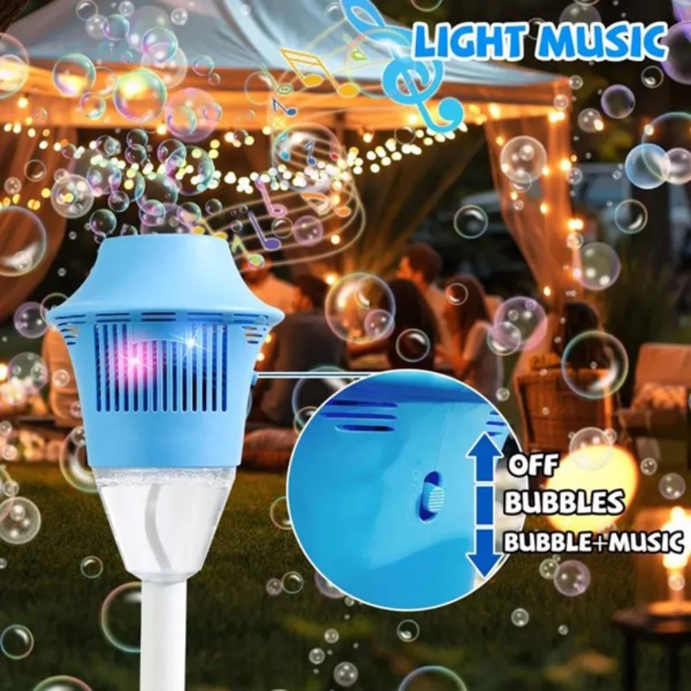 

Street Light Bubble Machine Outdoor Automatic Bubble Torch Garden Lamp Rechargeable Bubble Maker Stand Bubble with Lights Music