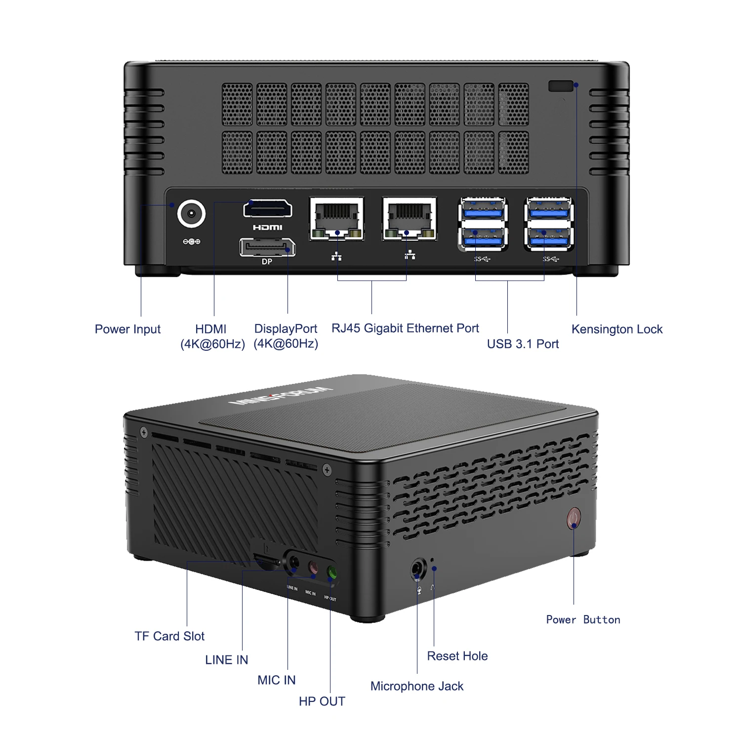 MINISFORUM New Design Elitemini X500 AMD Ryzen 7 5700G CPU Desktop