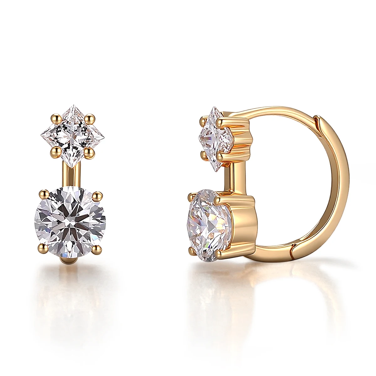 Provence Luxury Huggie Earrings for Women 18KGold DEF/VS Lab Diamonds Engagement Stud Earrings Everyday Jewelry Gift Custom