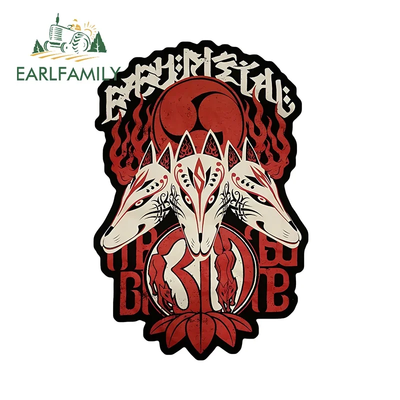 EARLFAMILY 13cm × 8.7cm Kitsune Logo Design Car Stickers Crative Unique Graphics Decals Nice Waterproof Vinyl Car Styling
