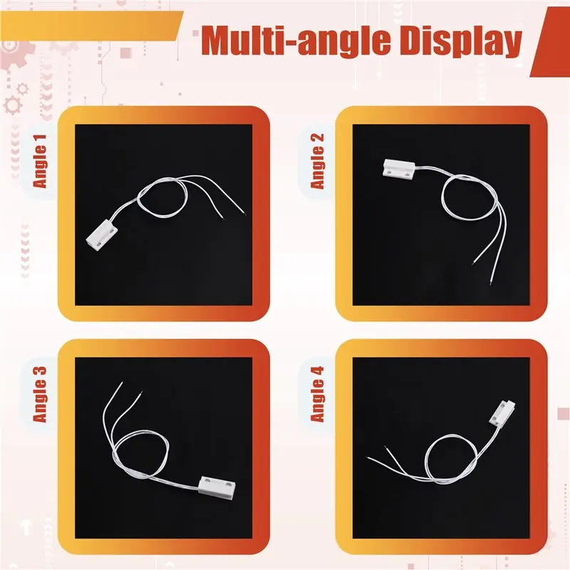 【TODAY-BUY】Magnetic Door Window Sensor MC-38 6Pcs For Wired Switch For Wired WIFI GSM Home Alarm System Normally Closed Nc