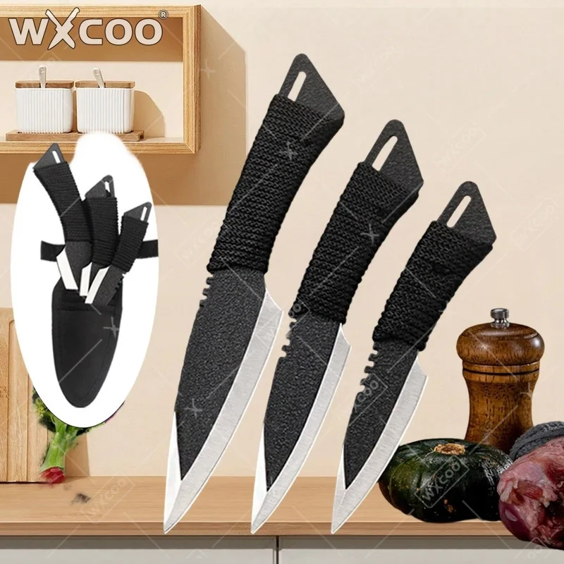 

WXCOO 3 шт. набор кухонных ножей ручной кованый многофункциональный мясник из нержавеющей стали кухонный нож для обвалки нож аксессуары для приготовления пищи