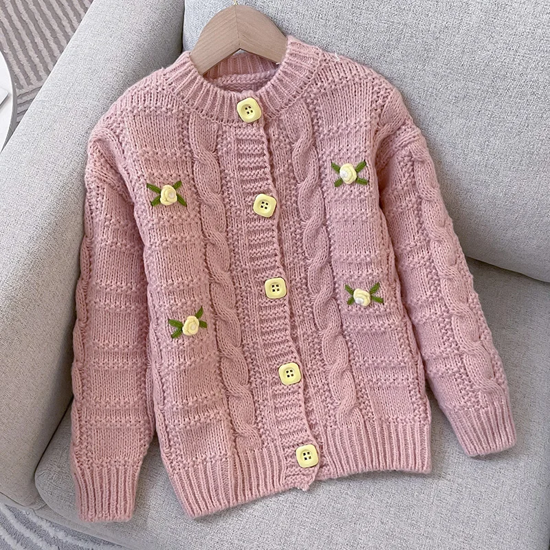 

Baby Kids Coats Cardigans for Girls Sweaters Autumn Winter Knitted Tops Children Clothes for Teenagers Vestidos 6 8 10 12 Years