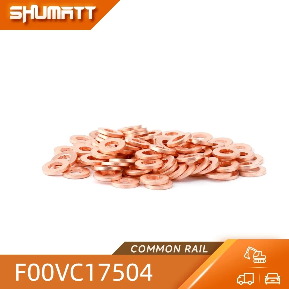 100PCS China Made New High Quality F00VC17504 Dimensions 15x7x2mm Fuel injector Copper Washer With Gears