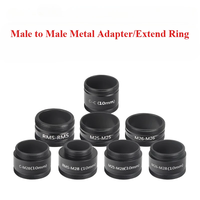

M26/25/26/27/32 RMS To C Mount Adapter Ring for Camera Metallurgical Objectives Microscope Mitutoyo Objective Accessories Black