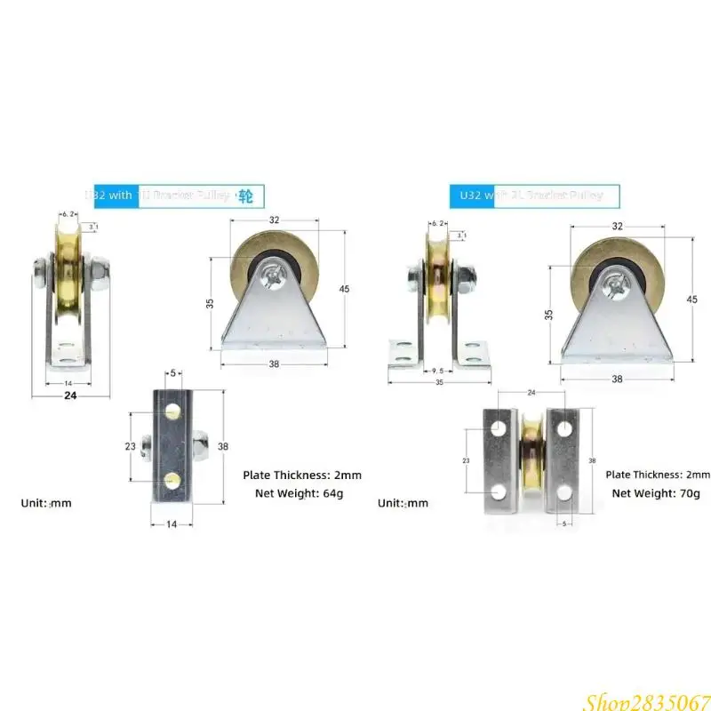 6mm Tripod Pulley Wire Rope Lifting Bearing Pulley Hanging Wheel Home Sliding Door Track Wheel Pulley Hardware 831F view 6