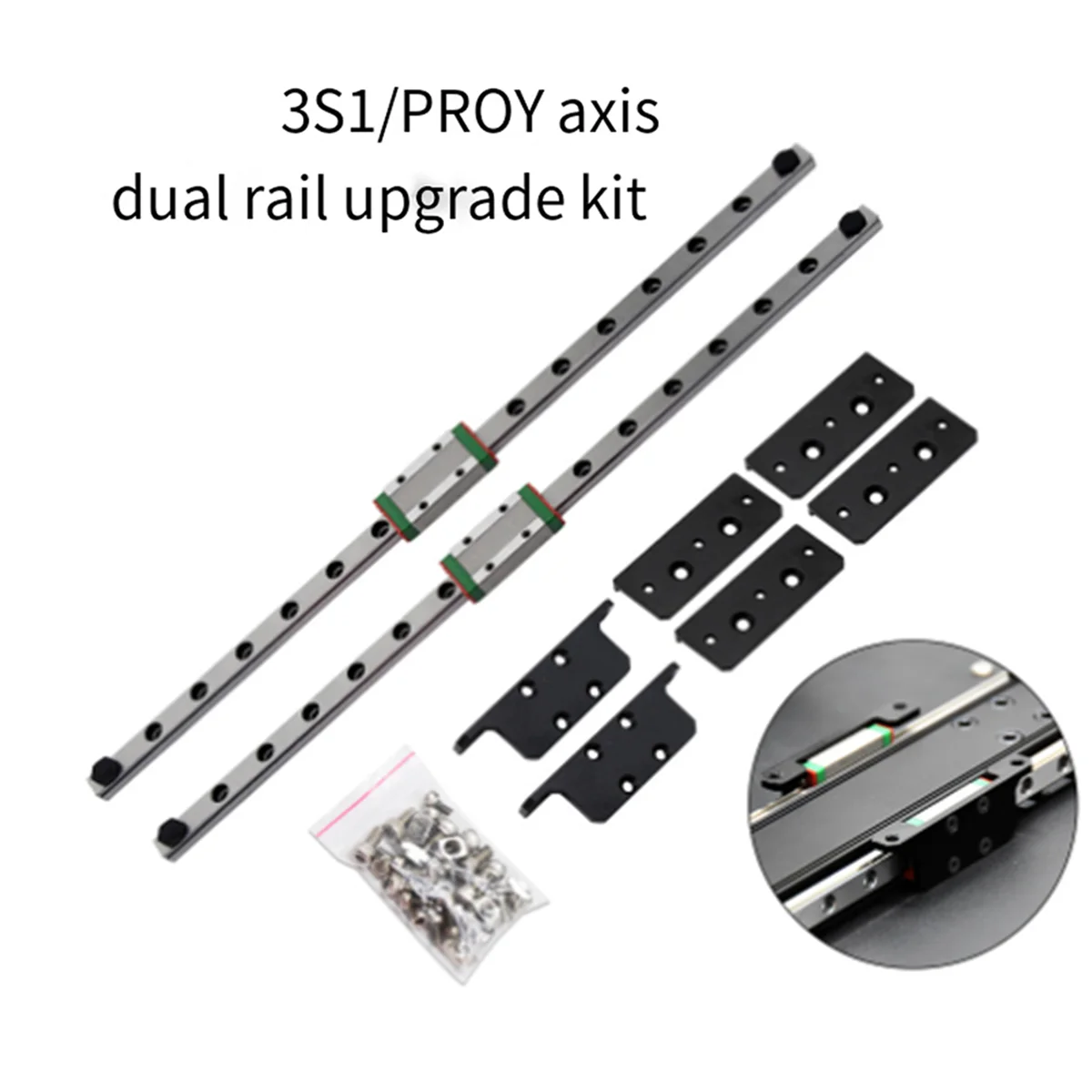 【แฟลช-Sale!】สําหรับ 3 S1 Dual Y-อัพเกรด Linear Rail Kit สําหรับ 3 S1 Pro 3D ชิ้นส่วนเครื่องพิมพ์คู่รางสไลด์ชุด