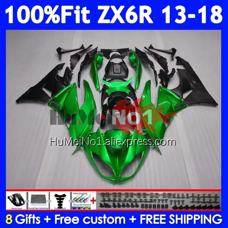 Body For KAWASAKI NINJA ZX 6R 636 ZX-6R 209No.12 Pearl green ZX6R 13 14 15 16 17 18 2013 ZX636 2014 2015 2016 2017 2018 Fairing