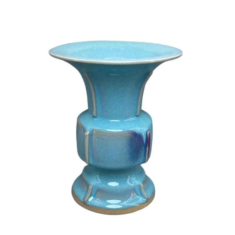 

Керамическая ваза Декоративная ваза Ремесленные изделия Джун Фарфор имеет ледяные трещины Открытые кусочки подглазурных пузырей