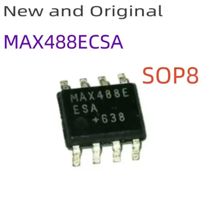 Max488Ecsa Sop8 New and Original Line Transceiver 1 Function 1 Driver 1 Receiver Cmos
