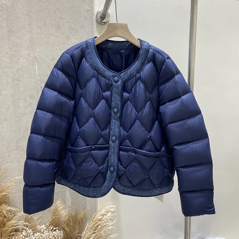 Doudoune légère à col rond pour femme, nouvelle collection automne et hiver, édition coréenne