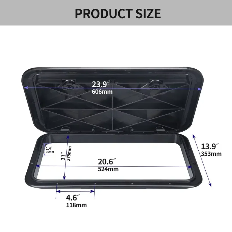 Marine Yacht Inspection Hatch Cover Square White Non Slip Deck Manhole Access Panel for Boat Ship RV Camper Trailer Floor view 6