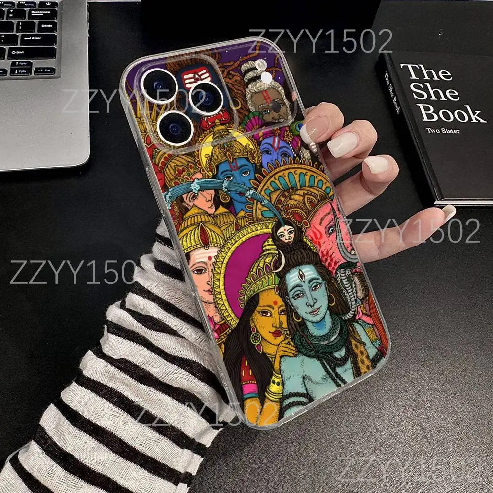 حافظة هاتف Lord Shiva M-Mahadev of India لهاتف iPhone 17,16,15,14,13,12,11 Pro,Max,Plus,X,XS,XR,SE4,E Mini شفافة ناعمة #2