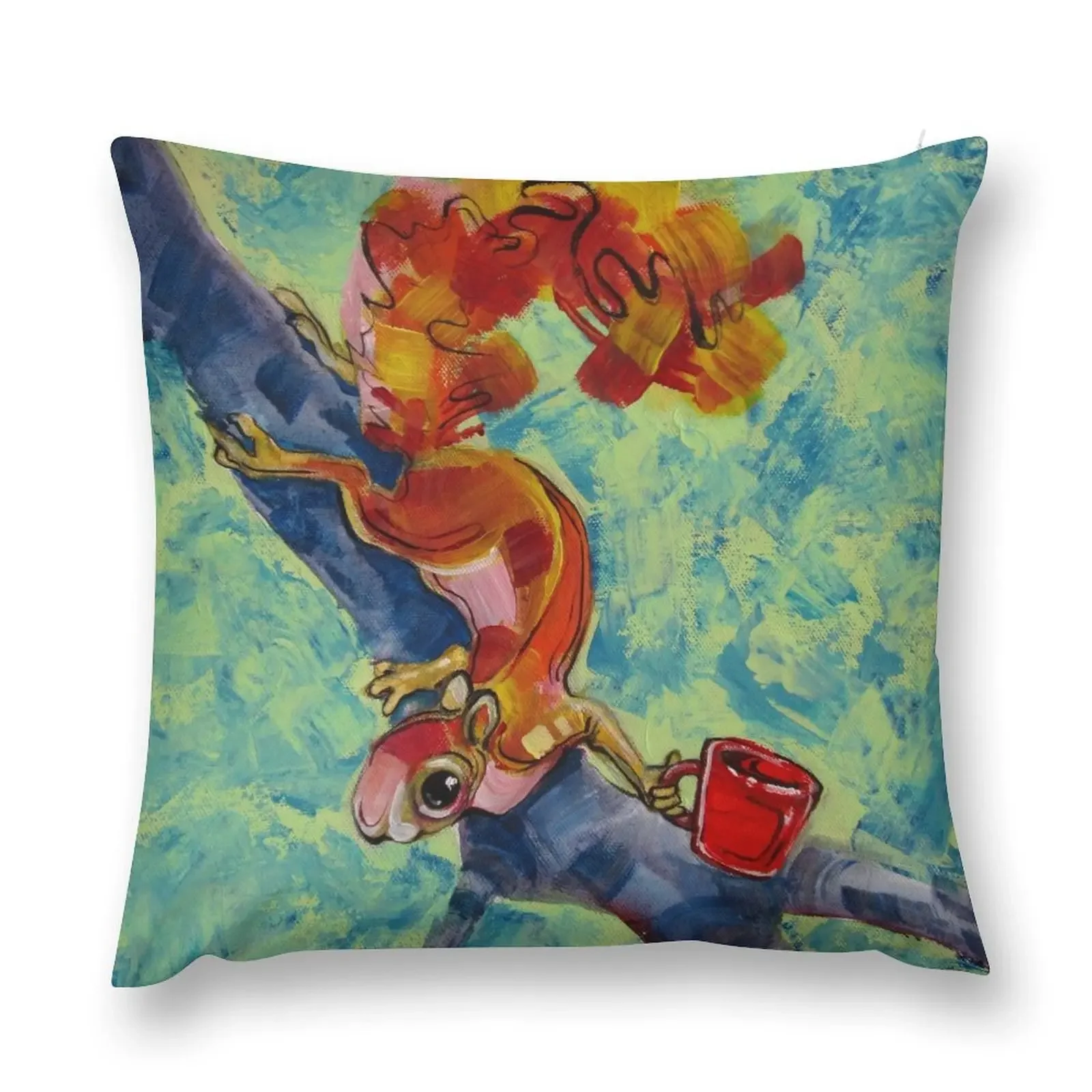 

Morning Squirrel Throw Pillow Pillows Aesthetic Ornamental Pillow christmas pillow case