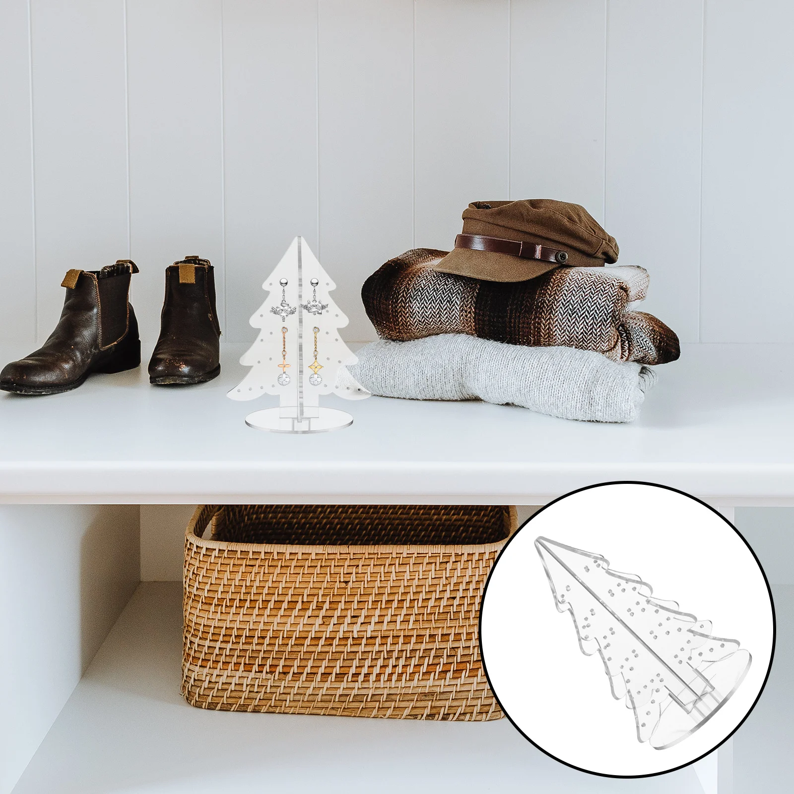 

Tree Shaped Earring Organizer Stand Compact Holiday Jewelry Holder Display for Women Girls Travel Friendly Earring Storage Rack