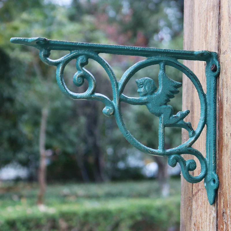 L Shaped Antique Decorative Handcrafted Cast Iron Heavy Duty Shelf Bracket