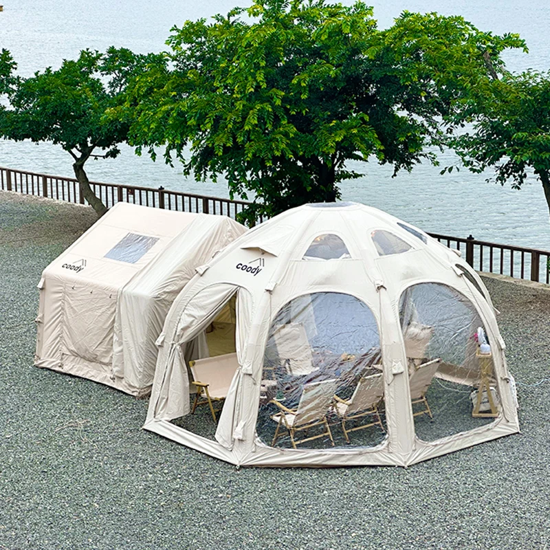 Inflatable ball tent, outdoor camping in autumn and winter, warm and wind-resistant starry sky ball, overnight rain and sun