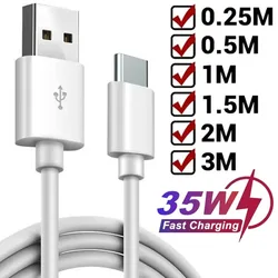 35W USB Type C Cable Fast Charging for Iphone 15 Plus Pro Max Ipad Xiaomi Samsung Carplay Data Transfer Phone Charge Wire Cord