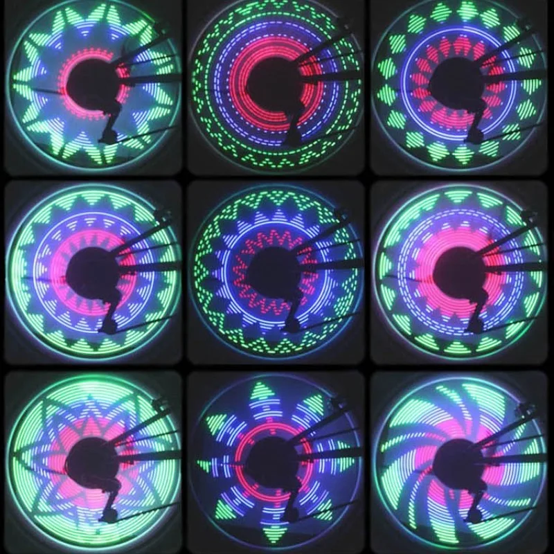 Multi Dynamic Pattern Programmable RGB LED Bicycle Wheel Spoke Light Waterproof Personalized Bike Rim Warning Light