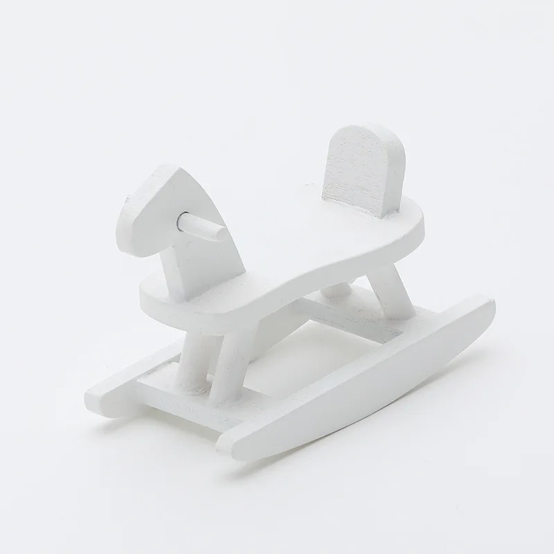 Miniature food play scene model dollhouse accessories, mini baby, little wooden horse, cute decorative items, simulation props - view 5