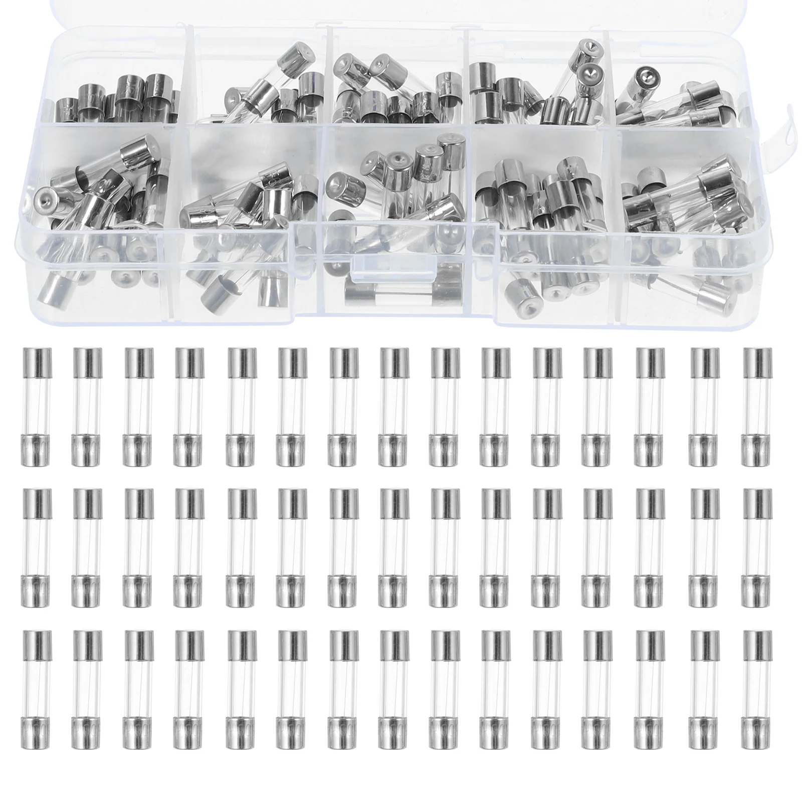 100ks 20mm 05A-15A trubice smíšený souprava souprava sortiment trubice tavná pojistka souprava